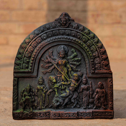 Durga Tri-color Terracotta Wall Hanging