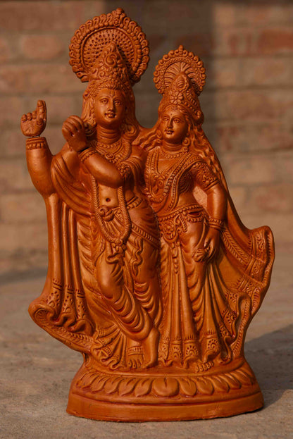 Terracotta Radha Krishna Sculpture