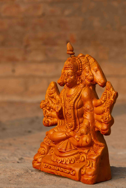 Panchmukhi Hanuman Terracotta Sculpture